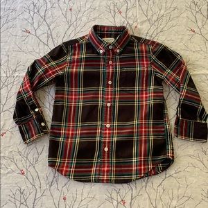 Crewcuts holiday plaid shirt 3T